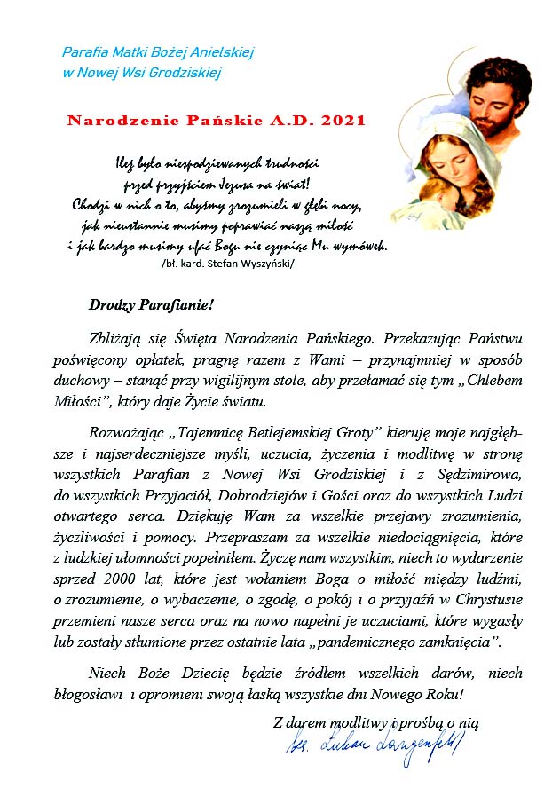 Read more about the article Życzenia z okazji Narodzenia Pańskiego